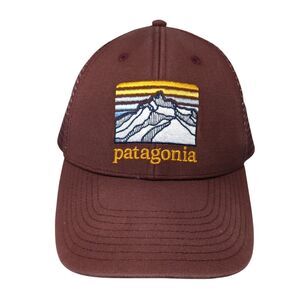 Patagonia Fitz Roy Mountain Snapback Trucker Hat Red One Size Mesh Back